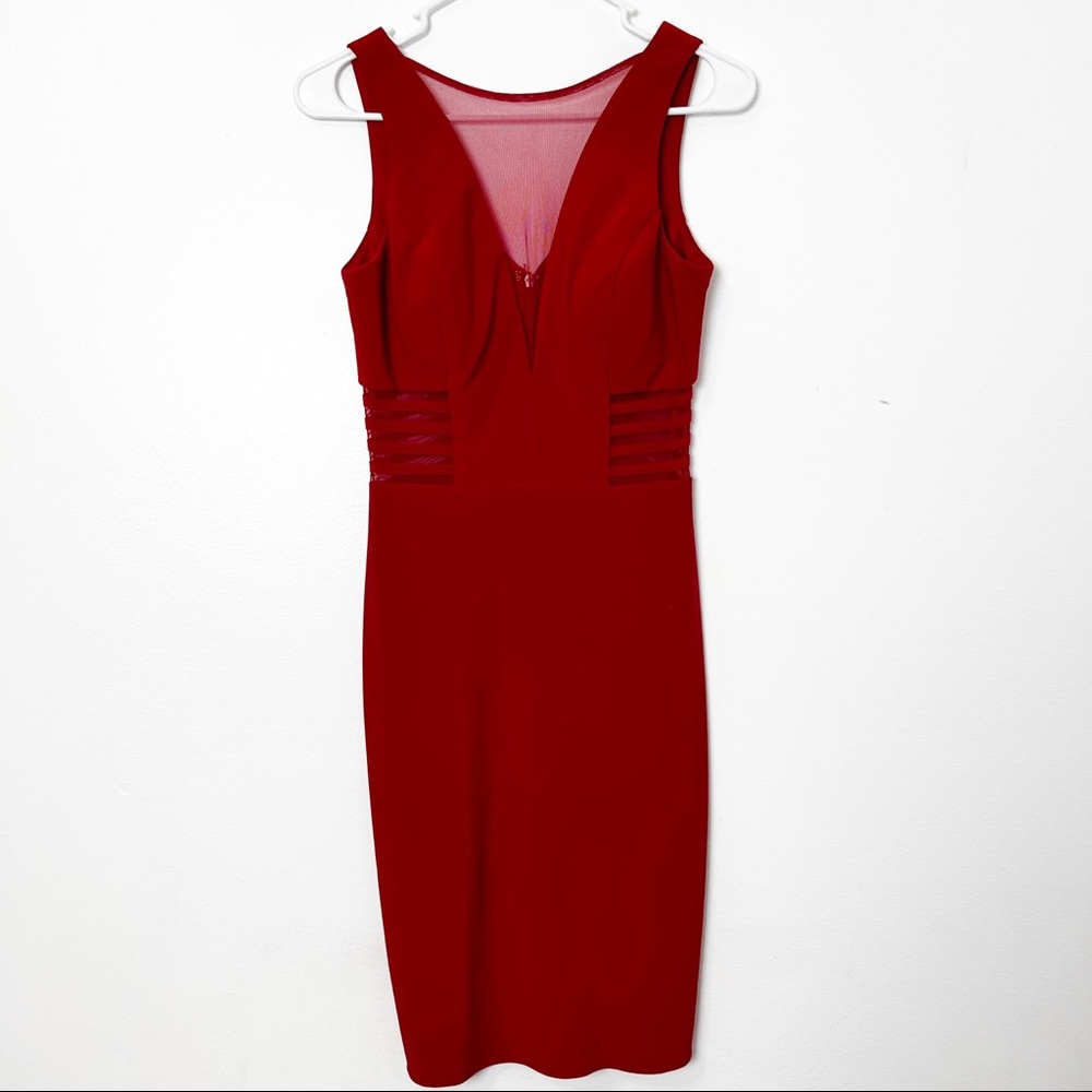 V Neck Beautiful red dress